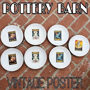 Pottery Barn Vintage Poster🍸 cocktail plates
